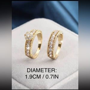 2PCS CUBIC ZIRCONIA DECOR RING